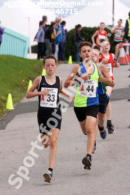 Boys under-13s 3 stage relay, Northern Senior 6 and 4 and Junior Stage Road Relays, SportsCity, Manchester. Photo:  David T. Hewitson/Sports for All Pics